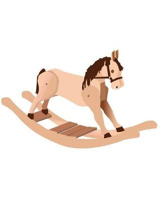 Horse Illustration School Composition Book Equine Wooden Rocking Horse: Horse Picture Equine Covers Composition Books Notebooks (Notebook, Diary, Blank Book)