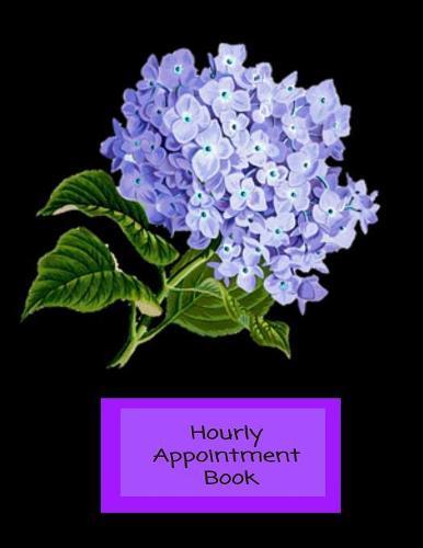 Hourly Appointment Book: Hair Stylist Undated 52-Week Hourly Schedule Calendar with Pretty Black Background with Purple Lilac
