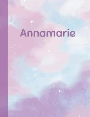 Annamarie: Personalized Composition Notebook - College Ruled (Lined) Exercise Book for School Notes, Assignments, Homework, Essay Writing. Pink Blue Purple Cover Art - Cloud Marble with Name