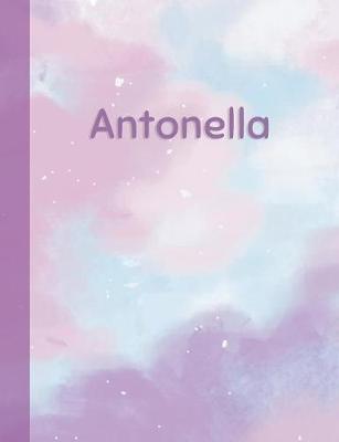 Antonella: Personalized Composition Notebook - College Ruled (Lined) Exercise Book for School Notes, Assignments, Homework, Essay Writing. Pink Blue Purple Cover Art - Cloud Marble with Name