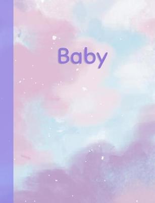 Baby: Personalized Composition Notebook - College Ruled (Lined) Exercise Book for School Notes, Assignments, Homework, Essay Writing. Pink Blue Purple Cover Art - Cloud Marble with Name