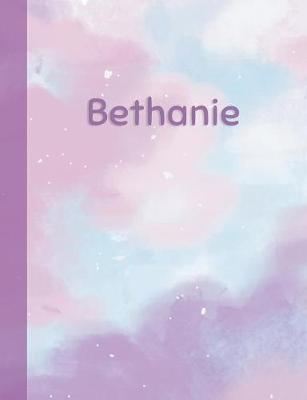 Bethanie: Personalized Composition Notebook - College Ruled (Lined) Exercise Book for School Notes, Assignments, Homework, Essay Writing. Pink Blue Purple Cover Art - Cloud Marble with Name