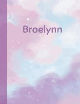 Braelynn: Personalized Composition Notebook - College Ruled (Lined) Exercise Book for School Notes, Assignments, Homework, Essay Writing. Pink Blue Purple Cover Art - Cloud Marble with Name