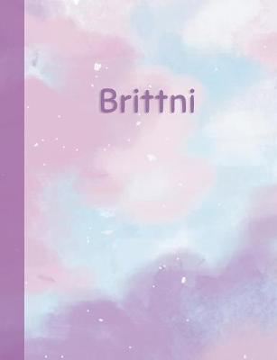 Brittni: Personalized Composition Notebook - College Ruled (Lined) Exercise Book for School Notes, Assignments, Homework, Essay Writing. Pink Blue Purple Cover Art - Cloud Marble with Name