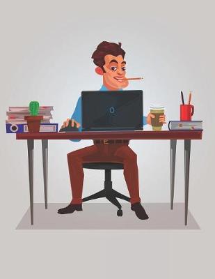 Man Working on a Laptop Blank Lined Notebook