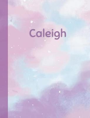 Caleigh: Personalized Composition Notebook - College Ruled (Lined) Exercise Book for School Notes, Assignments, Homework, Essay Writing. Pink Blue Purple Cover Art - Cloud Marble with Name