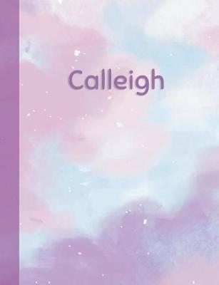 Calleigh: Personalized Composition Notebook - College Ruled (Lined) Exercise Book for School Notes, Assignments, Homework, Essay Writing. Pink Blue Purple Cover Art - Cloud Marble with Name