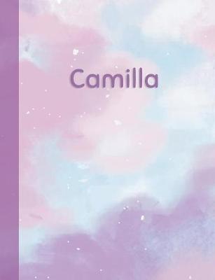 Camilla: Personalized Composition Notebook - College Ruled (Lined) Exercise Book for School Notes, Assignments, Homework, Essay Writing. Pink Blue Purple Cover Art - Cloud Marble with Name