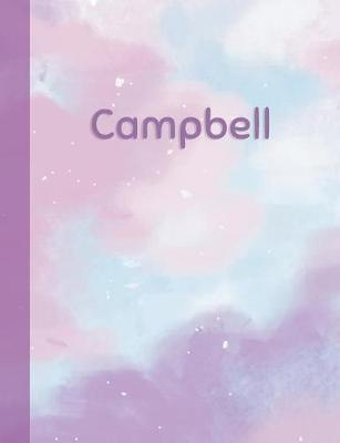 Campbell: Personalized Composition Notebook - College Ruled (Lined) Exercise Book for School Notes, Assignments, Homework, Essay Writing. Pink Blue Purple Cover Art - Cloud Marble with Name