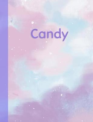 Candy: Personalized Composition Notebook - College Ruled (Lined) Exercise Book for School Notes, Assignments, Homework, Essay Writing. Pink Blue Purple Cover Art - Cloud Marble with Name