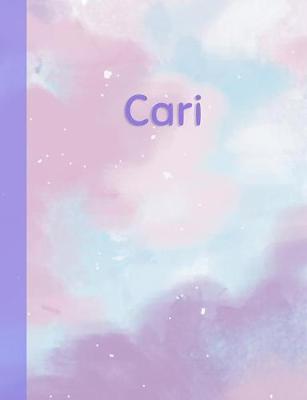 Cari: Personalized Composition Notebook - College Ruled (Lined) Exercise Book for School Notes, Assignments, Homework, Essay Writing. Pink Blue Purple Cover Art - Cloud Marble with Name
