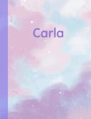 Carla: Personalized Composition Notebook - College Ruled (Lined) Exercise Book for School Notes, Assignments, Homework, Essay Writing. Pink Blue Purple Cover Art - Cloud Marble with Name