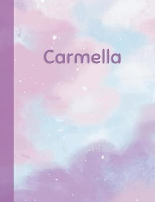 Carmella: Personalized Composition Notebook - College Ruled (Lined) Exercise Book for School Notes, Assignments, Homework, Essay Writing. Pink Blue Purple Cover Art - Cloud Marble with Name