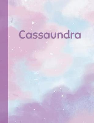 Cassaundra: Personalized Composition Notebook - College Ruled (Lined) Exercise Book for School Notes, Assignments, Homework, Essay Writing. Pink Blue Purple Cover Art - Cloud Marble with Name