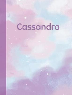 Cassandra: Personalized Composition Notebook - College Ruled (Lined) Exercise Book for School Notes, Assignments, Homework, Essay Writing. Pink Blue Purple Cover Art - Cloud Marble with Name
