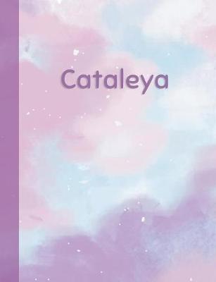 Cataleya: Personalized Composition Notebook - College Ruled (Lined) Exercise Book for School Notes, Assignments, Homework, Essay Writing. Pink Blue Purple Cover Art - Cloud Marble with Name