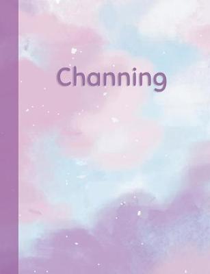 Channing: Personalized Composition Notebook - College Ruled (Lined) Exercise Book for School Notes, Assignments, Homework, Essay Writing. Pink Blue Purple Cover Art - Cloud Marble with Name