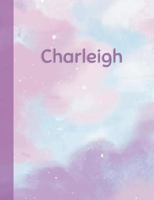 Charleigh: Personalized Composition Notebook - College Ruled (Lined) Exercise Book for School Notes, Assignments, Homework, Essay Writing. Pink Blue Purple Cover Art - Cloud Marble with Name