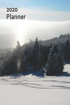2020 Planner: 1 Year Daily/Weekly/Monthly Organizer, January 2020-December 2020. Paperback Soft Cover Book, Winter, Snow Tracks, Mountains, Trees Cover.