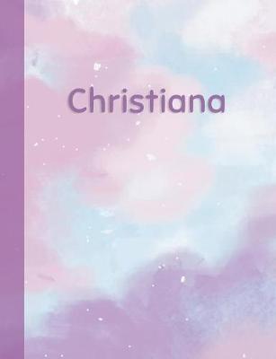 Christiana: Personalized Composition Notebook - College Ruled (Lined) Exercise Book for School Notes, Assignments, Homework, Essay Writing. Pink Blue Purple Cover Art - Cloud Marble with Name