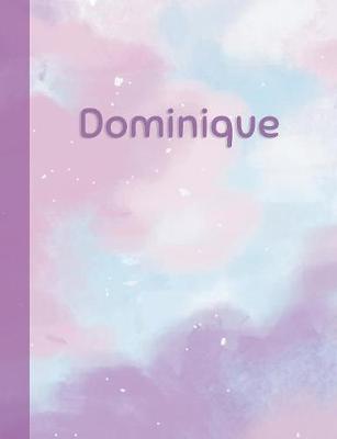 Dominique: Personalized Composition Notebook - College Ruled (Lined) Exercise Book for School Notes, Assignments, Homework, Essay Writing. Pink Blue Purple Cover Art - Cloud Marble with Name