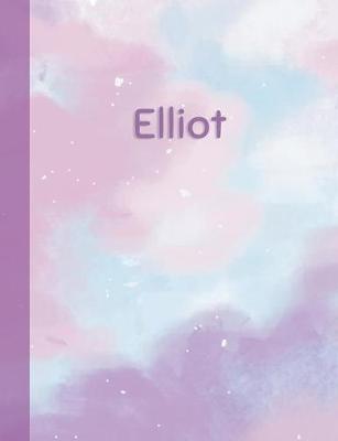 Elliot: Personalized Composition Notebook - College Ruled (Lined) Exercise Book for School Notes, Assignments, Homework, Essay Writing. Pink Blue Purple Cover Art - Cloud Marble with Name