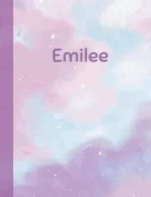 Emilee: Personalized Composition Notebook - College Ruled (Lined) Exercise Book for School Notes, Assignments, Homework, Essay Writing. Pink Blue Purple Cover Art - Cloud Marble with Name