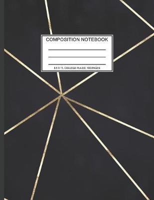 Composition Notebook: 8.5 x 11, College Ruled, 100 pages Ivory White and Rose Gold Marble Blue Rose Office School Classic Design White Paper