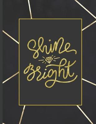 Shine Bright: 8.5 x 11, College Ruled, 100 pages Ivory White and Rose Gold Marble Blue Rose Office School Classic Design White Paper