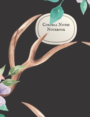 Cornell Notes Notebook: 8.5x11 Beautifully Rustic Black and Floral Cornell Method Book with 150 pages for University Level Note Taking