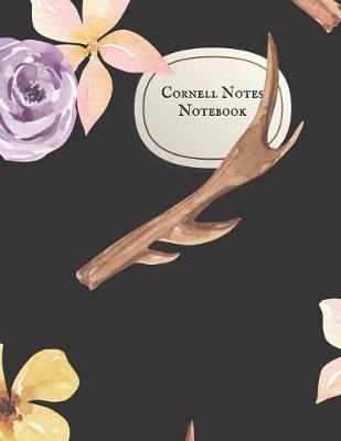 Cornell Notes Notebook: 8.5x11 Beautifully Rustic Black and Floral Cornell Method Book with 150 pages for University Level Note Taking