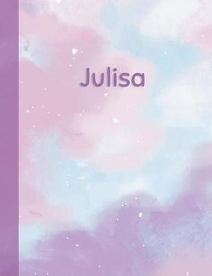 Julisa: Personalized Composition Notebook - College Ruled (Lined) Exercise Book for School Notes, Assignments, Homework, Essay Writing. Purple Pink Blue Cover Art - Cloud Marble with Name