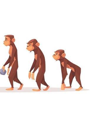 Human Evolution Monkey to Woman Blank Lined Notebook