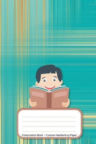 Composition Book Cursive Handwriting Paper: Boy Light Blue Plaited Pattern Cover Notebooks Cursive Handwriting Paper Script for children Longhand Joined-up writing for Kids 120 Pages Soft Cover