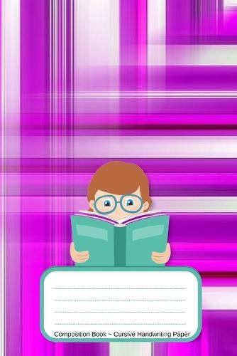Composition Book Cursive Handwriting Paper: Boy Purple n Pink Plaited Pattern Cover Notebooks Cursive Handwriting Paper Script for children Longhand Joined-up writing for Kids 120 Pages Soft Cover