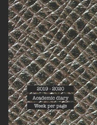 Academic diary: Large page per week academic organizer planner for all your educational organisation - Brown mock croc effect cover art design