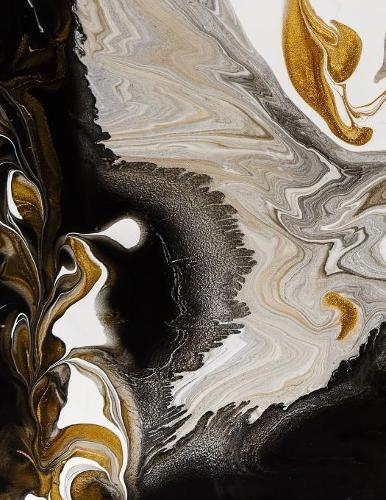 Graph Paper Notebook: Quad Ruled Graphing Paper, 200 Pages, Black Gold Marble (8.5x11)