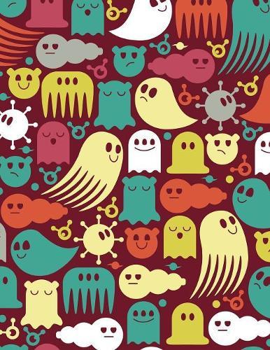 Graph Paper Notebook: Quad Ruled Graphing Paper, 200 Pages, Cute Colorful Ghosts (8.5x11)