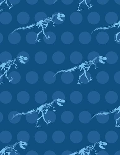 Graph Paper Notebook: Quad Ruled Graphing Paper, 200 Pages, Blue Skeleton Dinosaur (8.5x11)