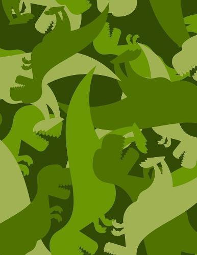 Graph Paper Notebook: Quad Ruled Graphing Paper, 200 Pages, Green Camouflage Dinosaur (8.5x11)