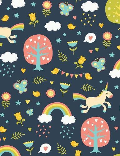 Graph Paper Notebook: Quad Ruled Graphing Paper, 200 Pages, Unicorn Rainbow Floral (8.5x11)