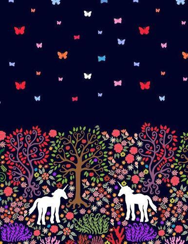 Graph Paper Notebook: Quad Ruled Graphing Paper, 200 Pages, Colorful Unicorn and Butterflies (8.5x11)