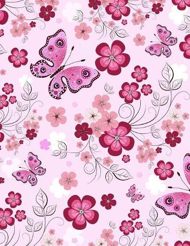 Graph Paper Notebook: Quad Ruled Graphing Paper, 200 Pages, Pink Floral and Butterflies (8.5x11)