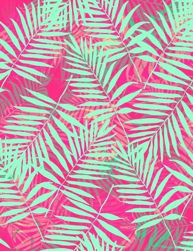 Graph Paper Notebook: Quad Ruled Graphing Paper, 200 Pages, Pink Green Leaves (8.5x11)