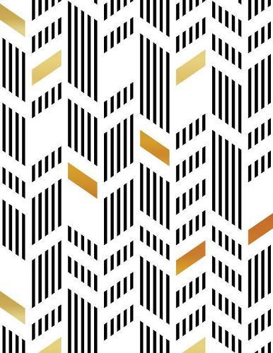 Graph Paper Notebook: Quad Ruled Graphing Paper, 200 Pages, Gold Black Chevron (8.5x11)