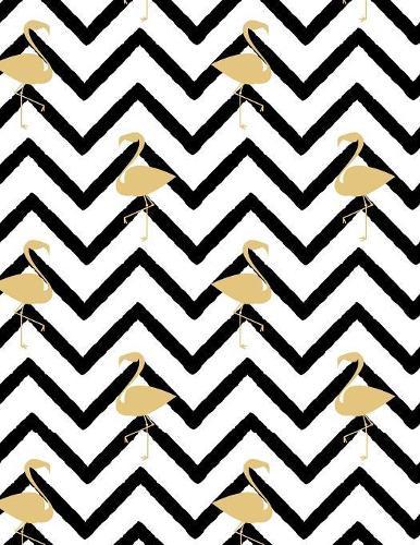 Graph Paper Notebook: Quad Ruled Graphing Paper, 200 Pages, Black White Gold Flamingo (8.5x11)