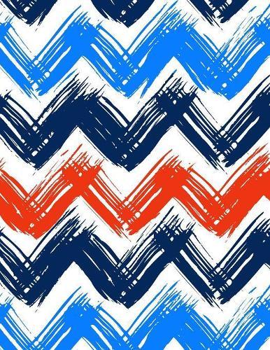 Graph Paper Notebook: Quad Ruled Graphing Paper, 200 Pages, Blue Orange Zigzag (8.5x11)