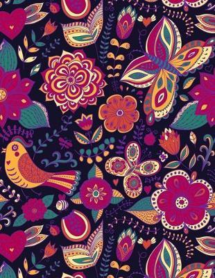 Graph Paper Notebook: Quad Ruled Graphing Paper, 200 Pages, Flowers Butterflies and Birds (8.5x11)