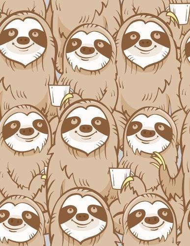 Graph Paper Notebook: Quad Ruled Graphing Paper, 200 Pages, Brown Sloth Pattern (8.5x11)