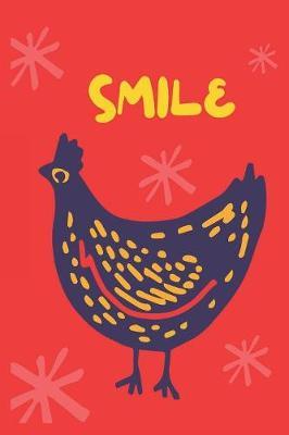 Smile: Cute Abstract Chicken Notebook Journal Diary to write in - red background